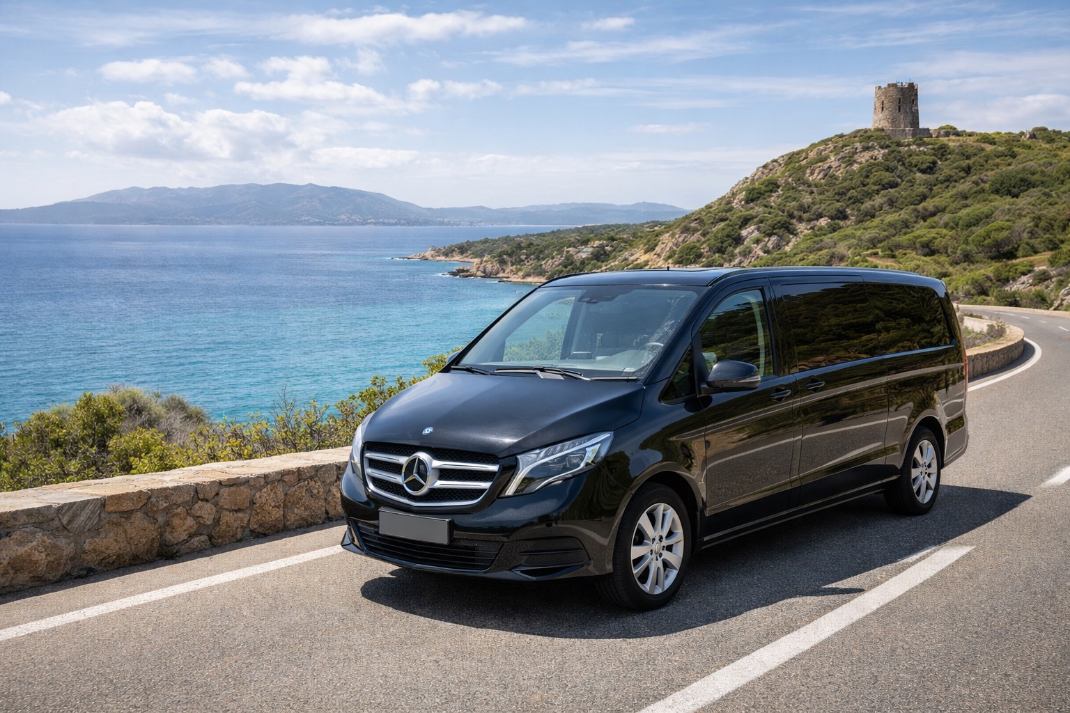 Van GO NET per transfer privati nella costa nord-est della Sardegna